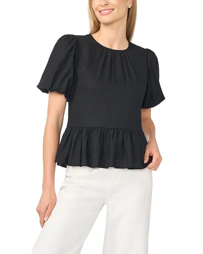 Cece Peplum Top In Black