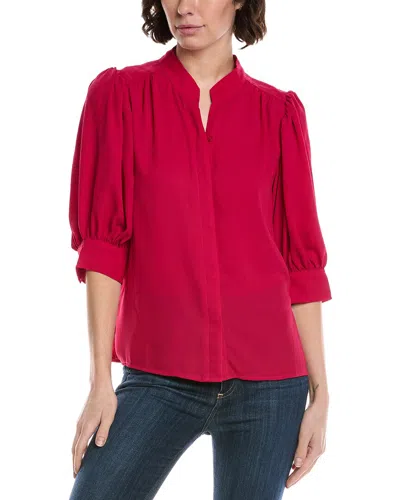Cece Pintuck Blouse In Red