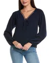 Cece Pintuck Blouse In Blue