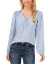 Cece Pintuck Blouson Sleeve Blouse In Blue Air