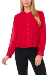 Cece Ruffle V-neck Blouse In Glamour Red