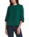 Cece Pintucked Blouse In Green