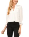 Cece Pintuck Ruffle Button-up Top In New Ivory