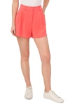 Cece Pleated High Waist Shorts In Calypso Coral