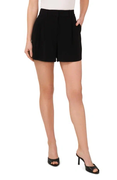 Cece Pleated High Waist Shorts In Rich Black