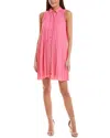 Cece Pleated Shirtdress In Pink