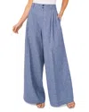 Cece Pleated Wide Leg Pants In Niagara Blue