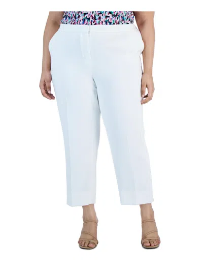 Cece Plus Womens Textured Pique Trouser Pants In Blue