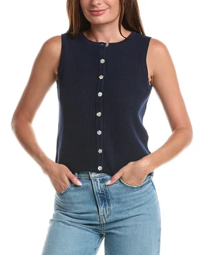 CECE CECE POINTELLE BUTTON UP TOP
