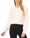 Cece Mixed Stitch Cardigan In Antique White