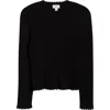 Cece Button Front Sweater In Black