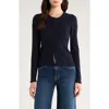 Cece Button Front Cardigan In Blue