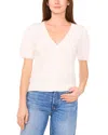 Cece Pointelle Knit Short Sleeve Cardigan