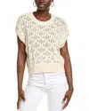 Cece Pointelle Sweater In White