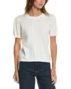 Cece Pointelle Sweater In White