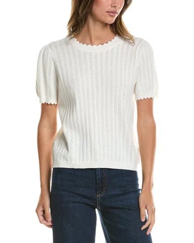 Cece Pointelle Sweater In Animal Print