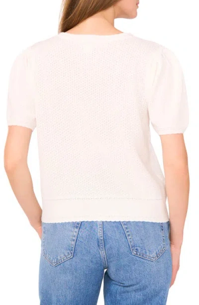 Cece Pointelle V-neck Sweater