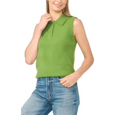 Cece Polo Sweater Vest In Green