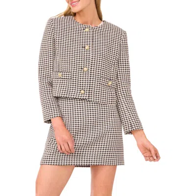 Cece Princess Seam Tweed Jacket In Brown