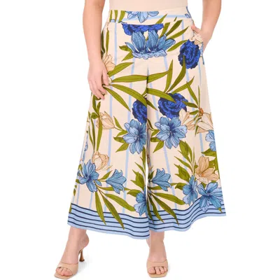 Cece Print Cotton Wide Leg Pants In Multi
