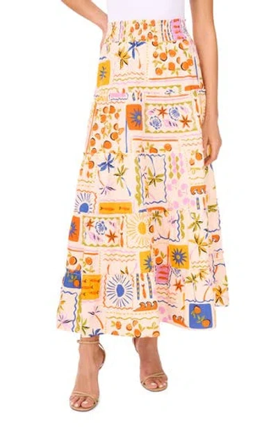 Cece Print Poplin Maxi Skirt