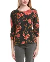 Cece Printed Floral Wool-blend Sweater In Multi