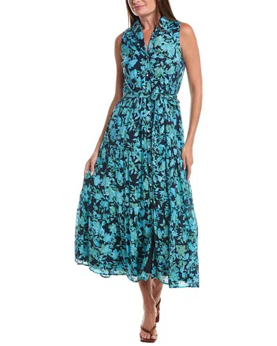 Cece Printed Maxi Dress In Blue