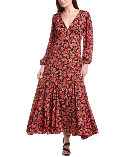 Cece Printed Maxi Dress In Brown