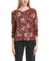 Cece Printed Pullover Sweater In Brown