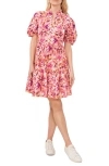 CECE PRINTED TIERED BABYDOLL DRESS