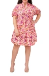 CECE PRINTED TIERED DRESS