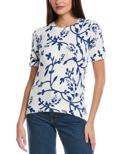 Cece Printed Vines Sweater In White