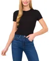Cece Puckered Texture Baby Tee In Black