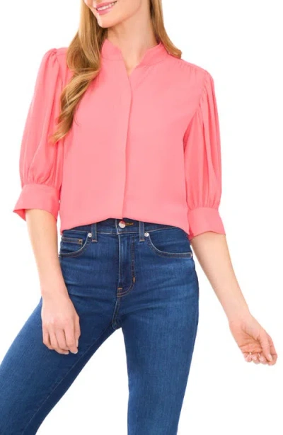 CECE CECE PUFF SLEEVE BUTTON-UP SHIRT