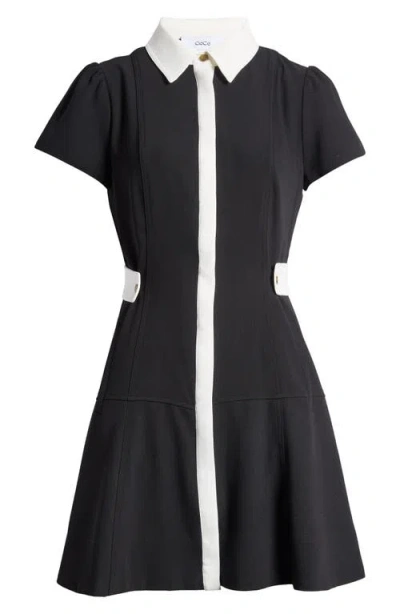 Cece Women's Tab-waist Fit & Flare Shirtdress In Rich Black