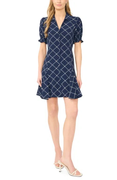 Cece Puff Sleeve Minidress In Blue