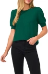Cece Puff Sleeve Sweater In Alpine Green