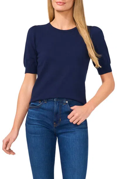 Cece Puff Sleeve Sweater In Blue