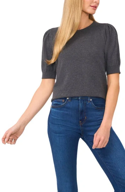 Cece Puff Sleeve Sweater In Medium Heather Grey
