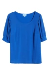 Cece Puff Sleeve Top In Deep Royal Blue