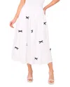 Cece Bow Print Midi Skirt
