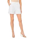 Cece Ruffle Hem Drawstring Shorts In White