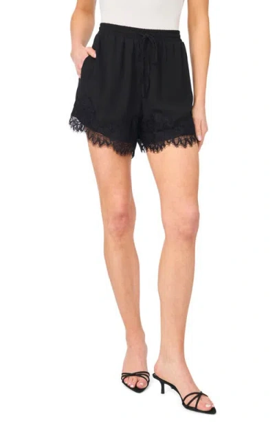 Cece Pull-on Shorts With Lace Hem In Black