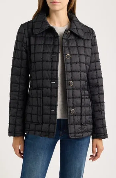 Cece Quilted Barn Jacket In Black