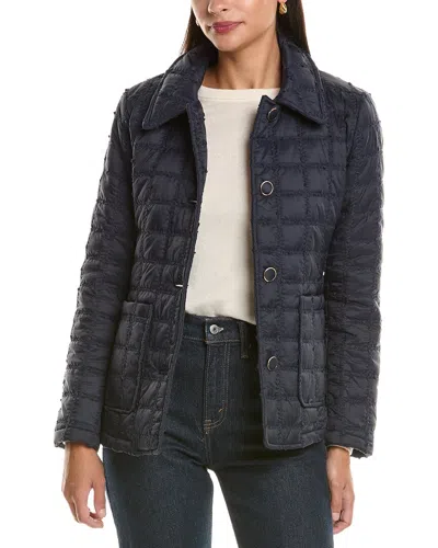 Cece Quilted Barn Jacket In Blue