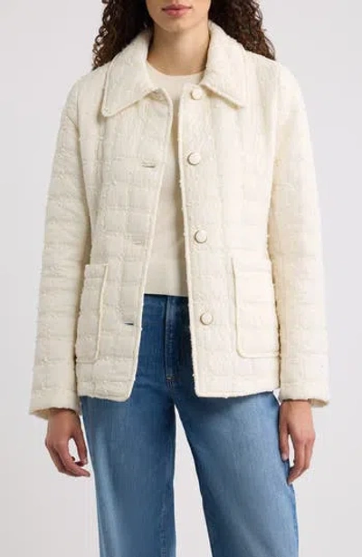 Cece Quilted Barn Jacket In White