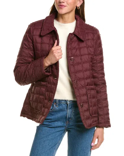 Cece Quilted Barn Jacket In Burgundy