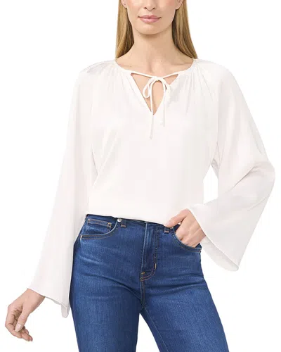 Cece Raglan V Neck Top In White