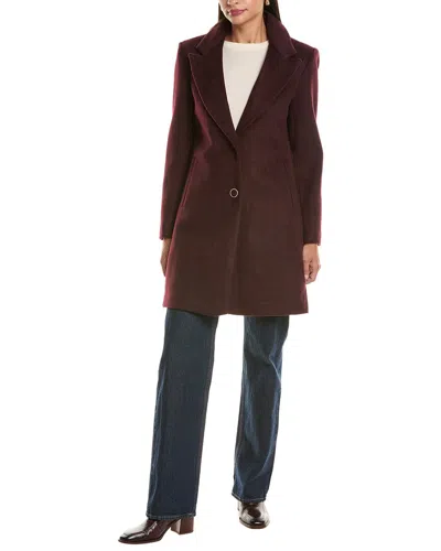 Cece Reefer Jacket In Burgundy