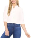 Cece Tie Front Georgette Shirt In White